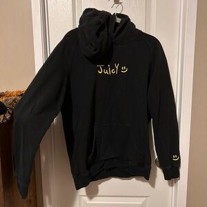 Juicy Couture Black Hoodie with Yellow Accents